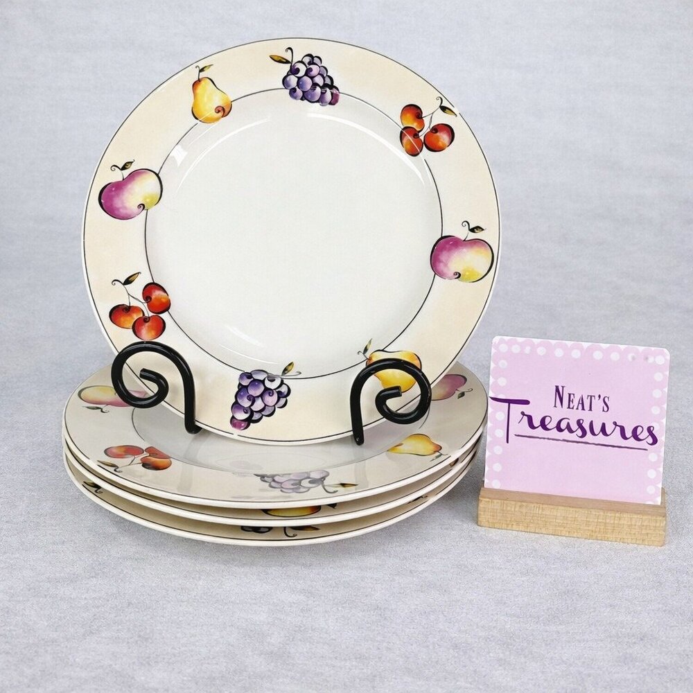 Casual Settings by Majesticware FRUIT PIE Various Stoneware Dinner Plates Set 4